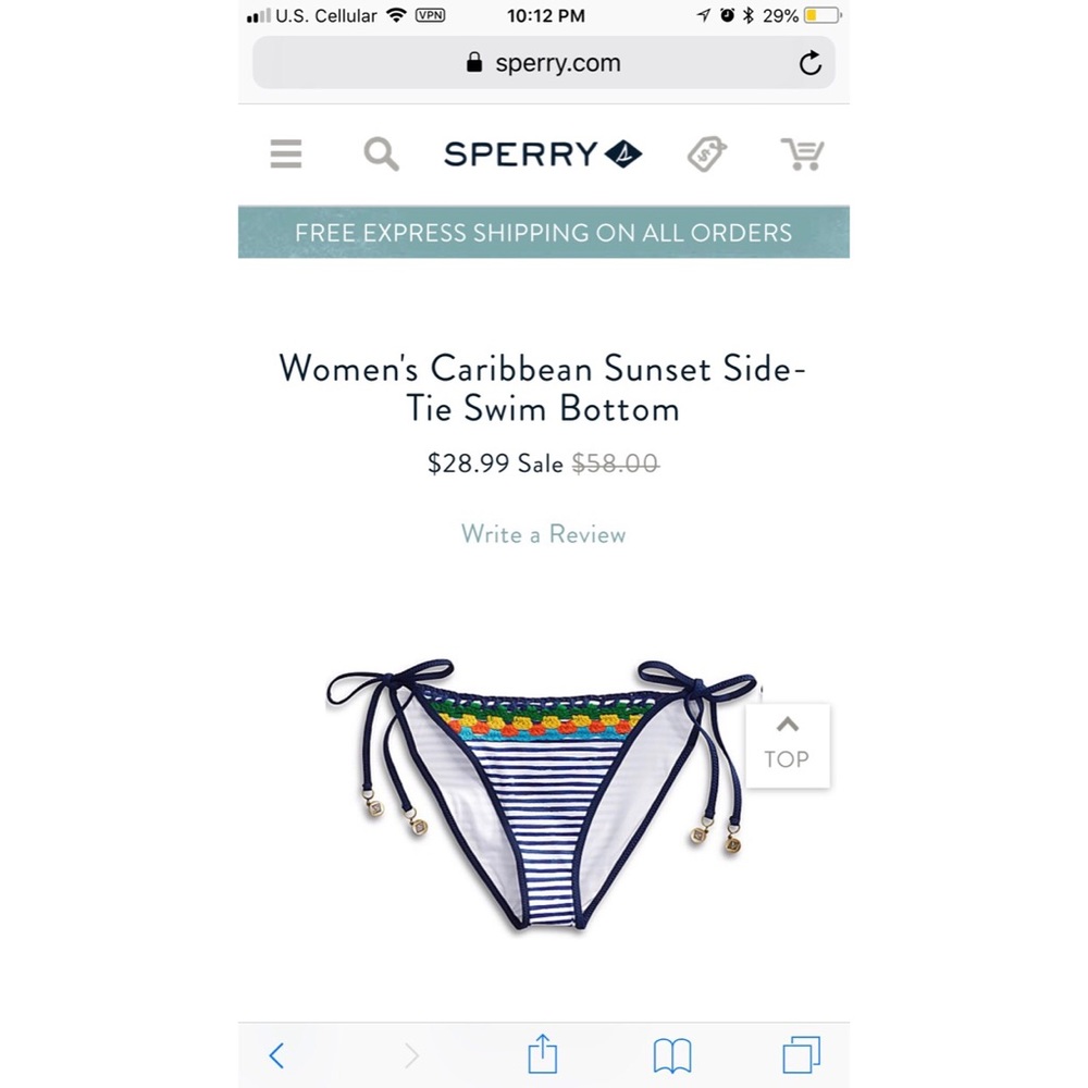 Nwot Sperry Nautical Stripe String Bikini - image 5
